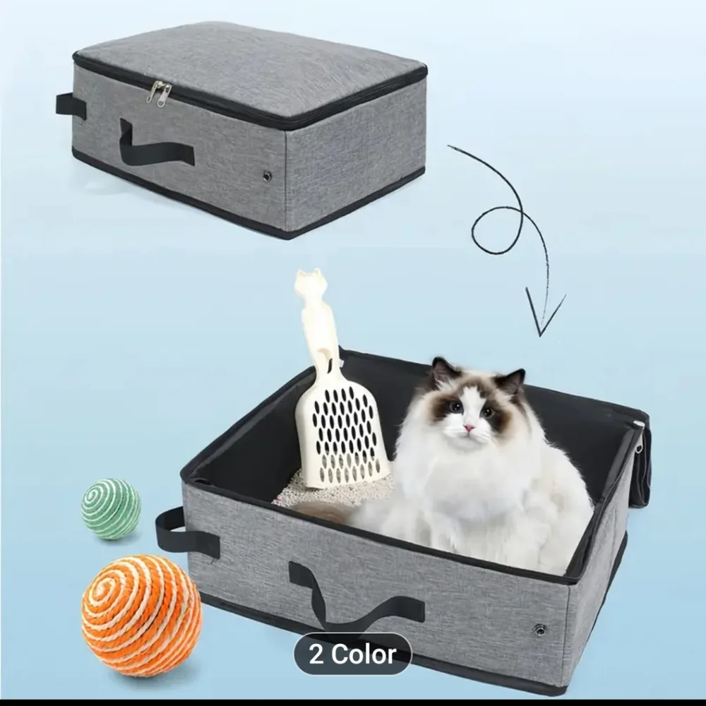 New Gray Pet Cat Liter Box with Scoop #621